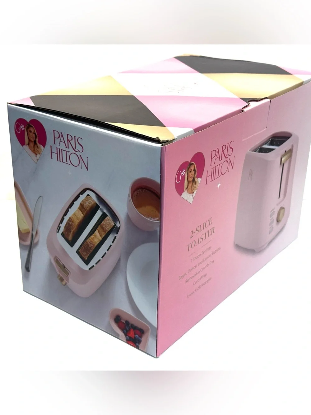 Paris Hilton 2 Slice Pink Toaster /  7 Shade Settings
